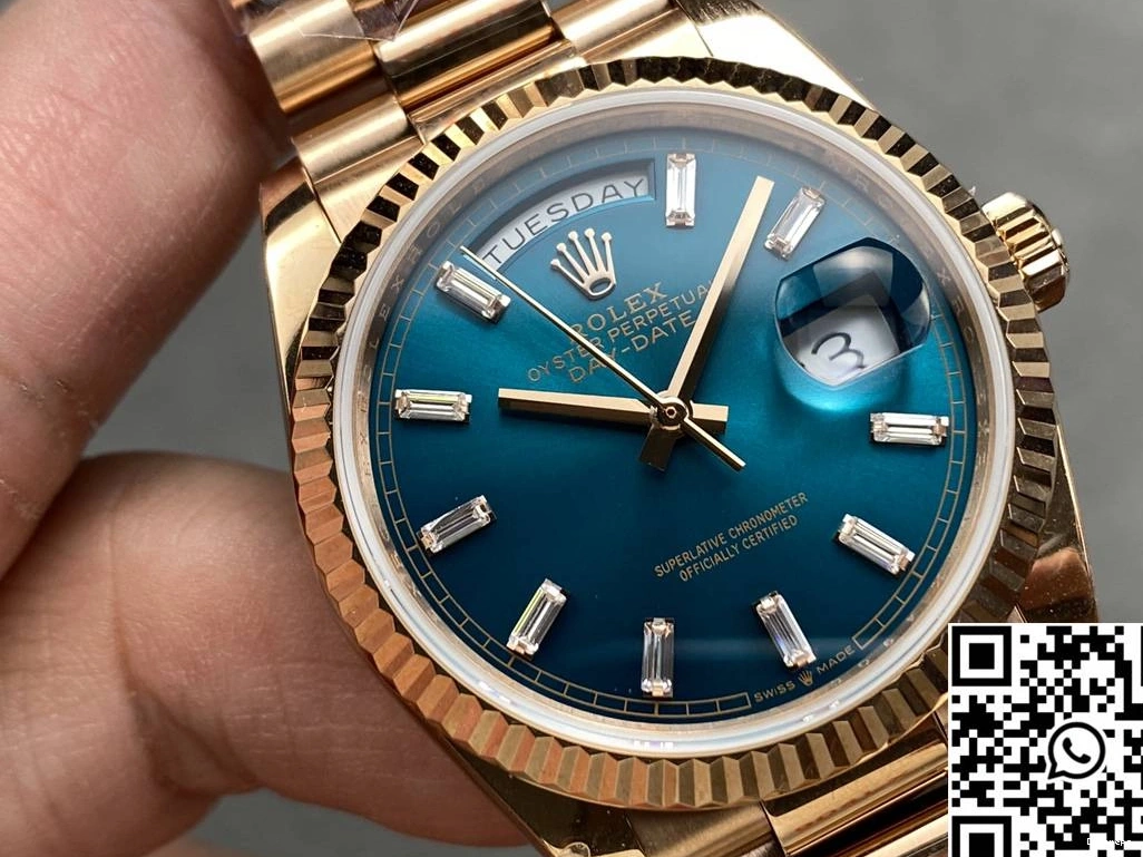Rolex Dial Day v5 Date Tungsten Rose M128235-0085 Blue QF 943 36mm Steel Flexible Factory Gold 0731
